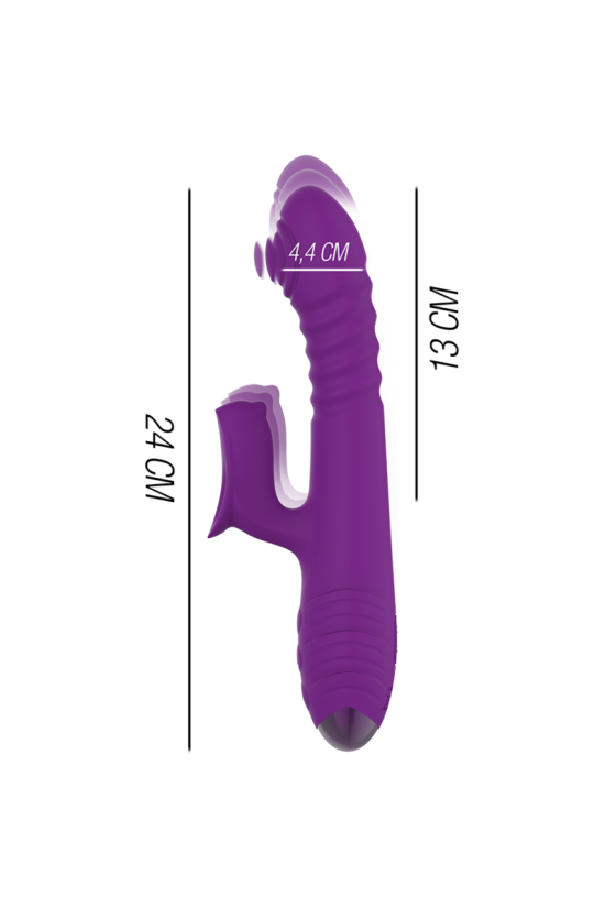 INTENSE - VIBRATORE MULTIFUNZIONE RICARICABILE IGGY UP & DOWN CON STIMOLATORE CLITORALE VIOLA
