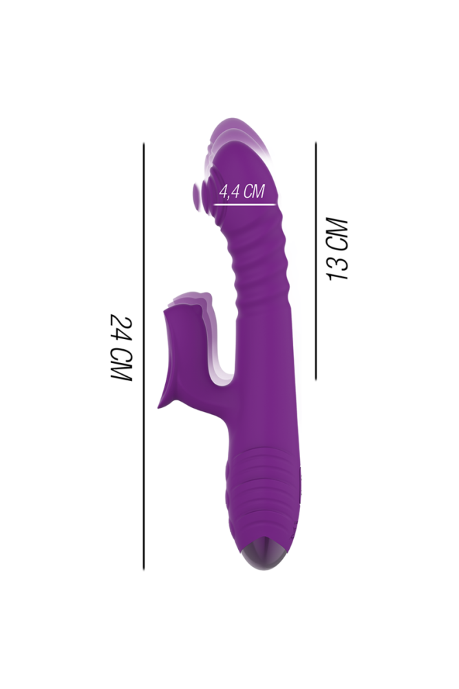 INTENSE - VIBRATORE MULTIFUNZIONE RICARICABILE IGGY UP & DOWN CON STIMOLATORE CLITORALE VIOLA