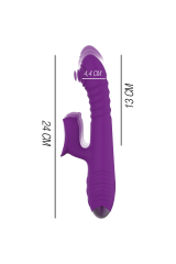 INTENSE - VIBRATORE MULTIFUNZIONE RICARICABILE IGGY UP & DOWN CON STIMOLATORE CLITORALE VIOLA