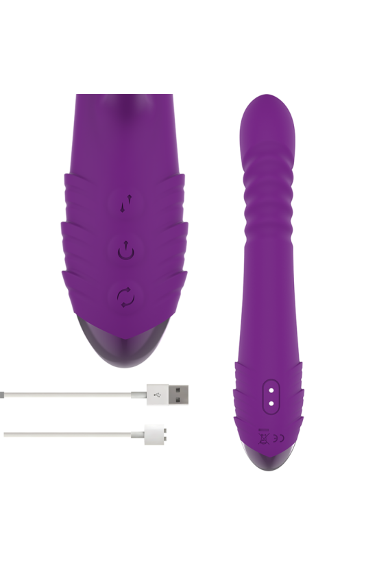 INTENSE - VIBRATORE MULTIFUNZIONE RICARICABILE IGGY UP & DOWN CON STIMOLATORE CLITORALE VIOLA