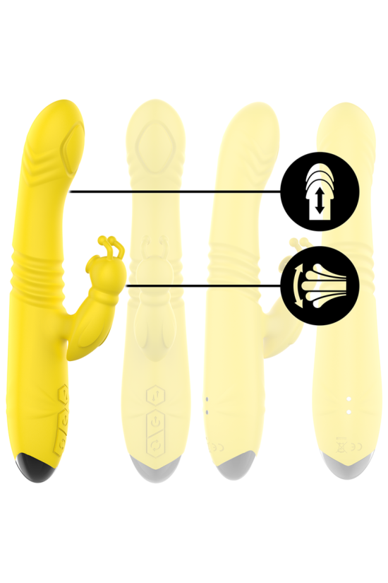 INTENSE - VIBRATORE MULTIFUNZIONE TOKY UP & DOWN CON STIMOLATORE CLITORALE GIALLO