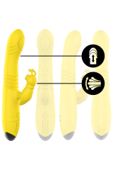 INTENSE - VIBRATORE MULTIFUNZIONE TOKY UP & DOWN CON STIMOLATORE CLITORALE GIALLO