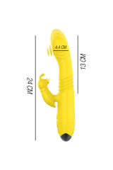 INTENSE - VIBRATORE MULTIFUNZIONE TOKY UP & DOWN CON STIMOLATORE CLITORALE GIALLO
