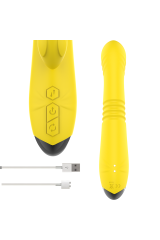 INTENSE - VIBRATORE MULTIFUNZIONE TOKY UP & DOWN CON STIMOLATORE CLITORALE GIALLO
