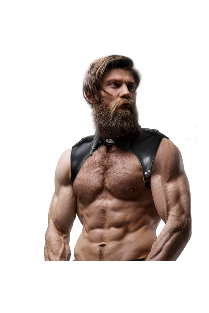 FETISH SUBMISSIVE ATTITUDE - IMBRACATURA PER IL COLLO IN ECOPELLE REGOLABILE DA UOMO BRIGADE