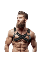 FETISH SUBMISSIVE ATTITUDE - IMBRACATURA BULLDOG IN NEOPRENE REGOLABILE CON CERNIERE PER UOMINI