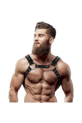 FETISH SUBMISSIVE ATTITUDINE - IMBRACATURA PER IL PETTO IN ECOPELLE DA UOMO CON BORCHIE