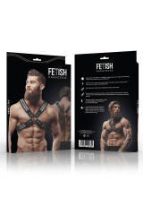 FETISH SUBMISSIVE ATTITUDE - IMBRACATURA IN ECOPELLE CON PETTO INCROCIATO DA UOMO CON RIVETTI