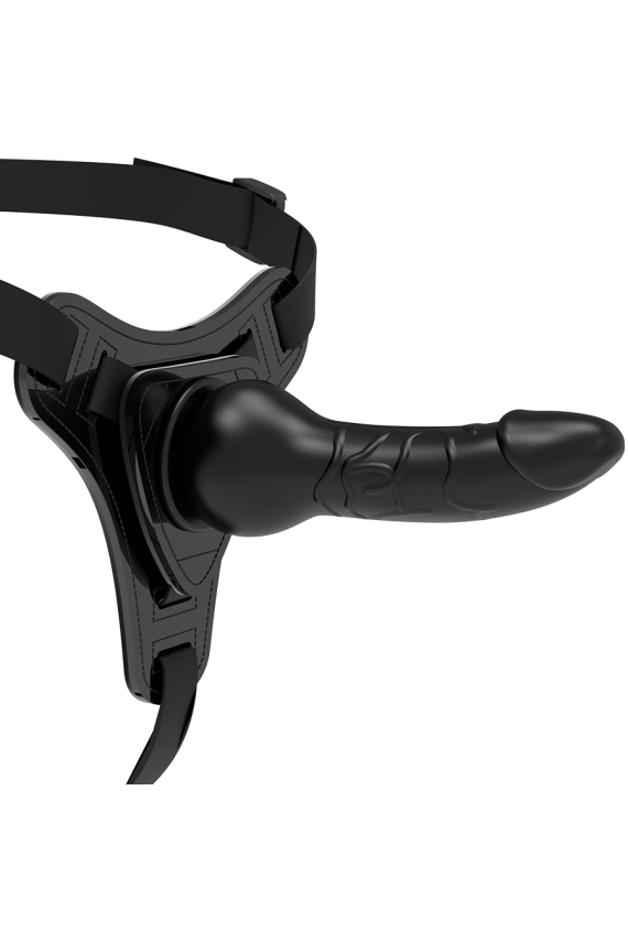 FETISH SUBMISSIVE HARNESS - SILICONE NERO REALISTICO 16 CM