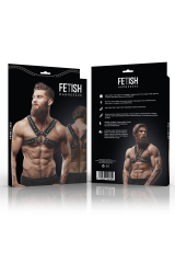 FETISH SUBMISSIVE ATTITUDINE - IMBRACATURA PER IL PETTO IN ECOPELLE INCROCIATA DA UOMO CON BORCHIE