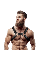 FETISH SUBMISSIVE ATTITUDINE - IMBRACATURA PER BULLDOG IN ECOPELLE REGOLABILE DA UOMO