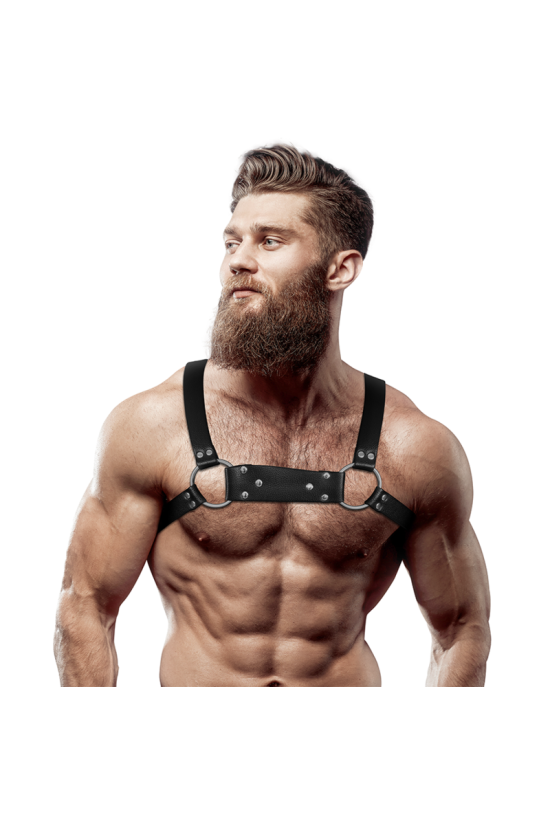 FETISH SUBMISSIVE ATTITUDINE - IMBRACATURA PER IL PETTO IN ECOPELLE DA UOMO PER BULLDOG TAGLIA M/L