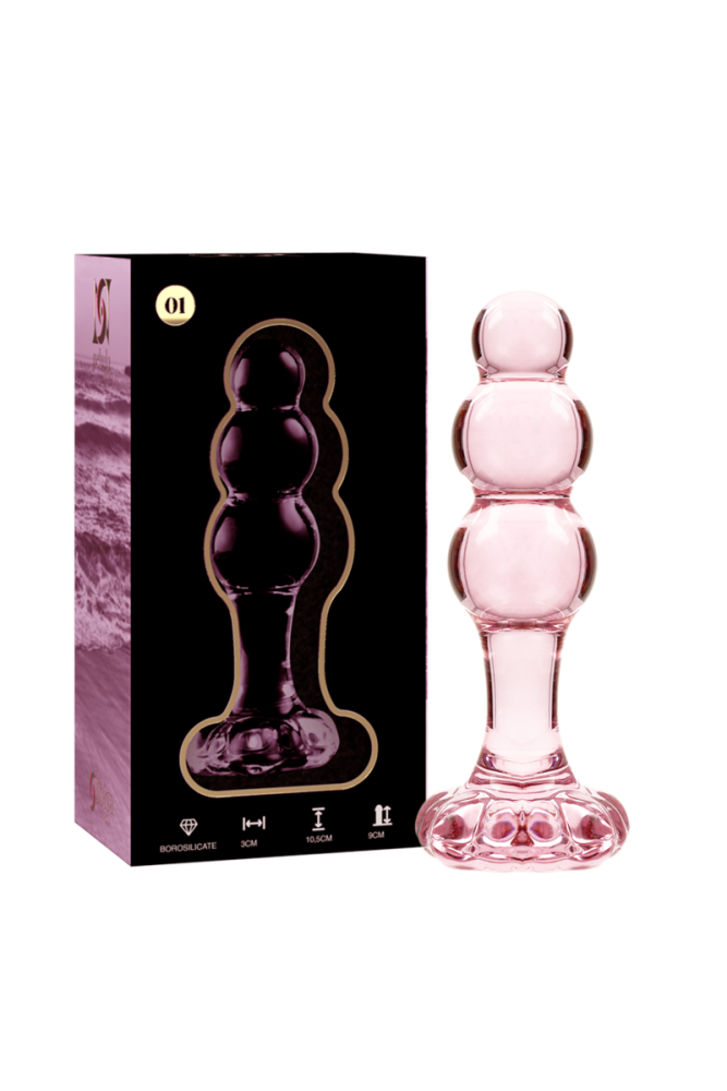 NEBULA SERIES BY IBIZA - MODELLO 1 PLUG ANALE VETRO BOROSILICATO ROSA 10.5 CM -O- 3 CM