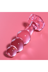 NEBULA SERIES BY IBIZA - MODELLO 1 PLUG ANALE VETRO BOROSILICATO ROSA 10.5 CM -O- 3 CM