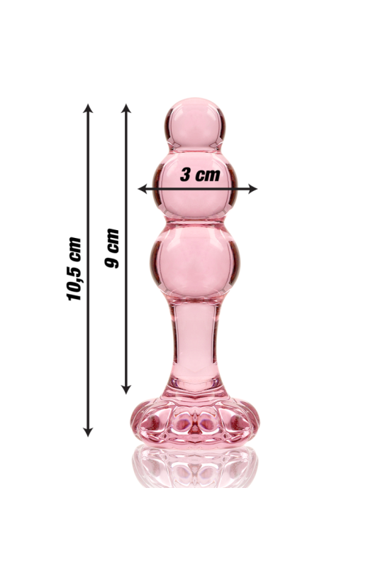 NEBULA SERIES BY IBIZA - MODELLO 1 PLUG ANALE VETRO BOROSILICATO ROSA 10.5 CM -O- 3 CM
