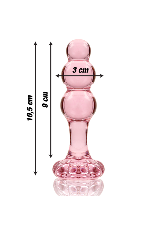 NEBULA SERIES BY IBIZA - MODELLO 1 PLUG ANALE VETRO BOROSILICATO ROSA 10.5 CM -O- 3 CM