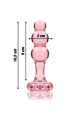 NEBULA SERIES BY IBIZA - MODELLO 1 PLUG ANALE VETRO BOROSILICATO ROSA 10.5 CM -O- 3 CM