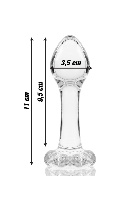 NEBULA SERIES BY IBIZA - MODELLO 2 PLUG ANALE VETRO BOROSILICATO TRASPARENTE 11 CM -O- 3.5 CM