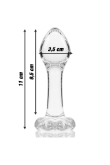 NEBULA SERIES BY IBIZA - MODELLO 2 PLUG ANALE VETRO BOROSILICATO TRASPARENTE 11 CM -O- 3.5 CM