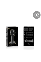 NEBULA SERIES BY IBIZA - MODELLO 2 PLUG ANALE VETRO BOROSILICATO TRASPARENTE 11 CM -O- 3.5 CM