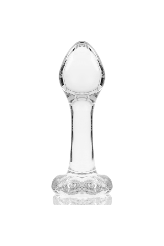 NEBULA SERIES BY IBIZA - MODELLO 2 PLUG ANALE VETRO BOROSILICATO TRASPARENTE 11 CM -O- 3.5 CM