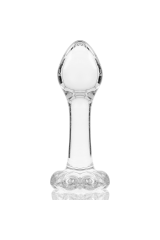 NEBULA SERIES BY IBIZA - MODELLO 2 PLUG ANALE VETRO BOROSILICATO TRASPARENTE 11 CM -O- 3.5 CM