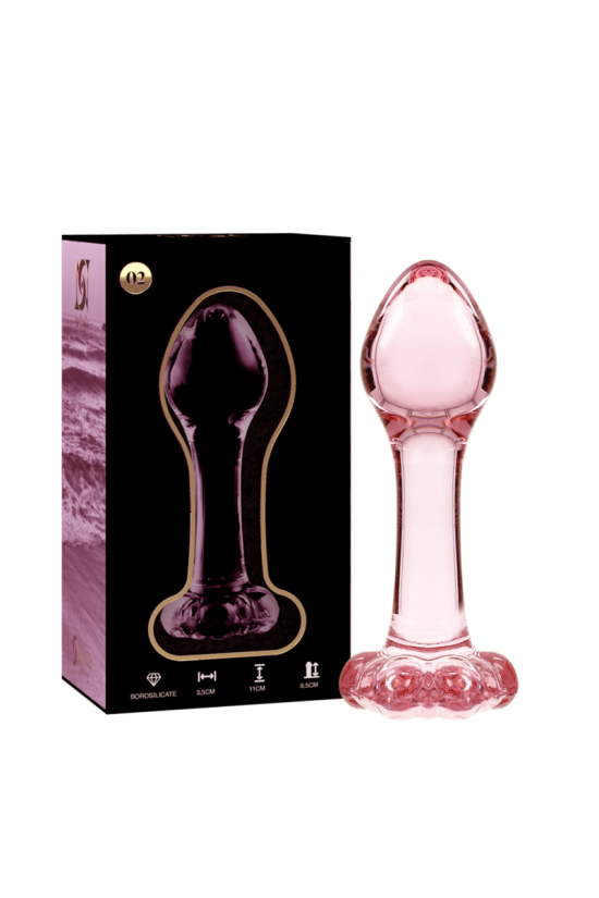 NEBULA SERIES BY IBIZA - MODELLO 2 PLUG ANALE VETRO BOROSILICATO ROSA 11 CM -O- 3.5 CM