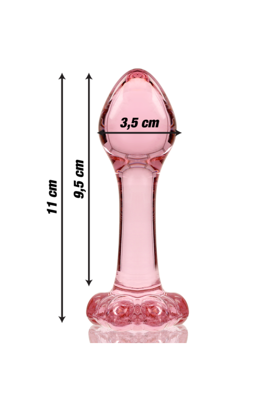 NEBULA SERIES BY IBIZA - MODELLO 2 PLUG ANALE VETRO BOROSILICATO ROSA 11 CM -O- 3.5 CM