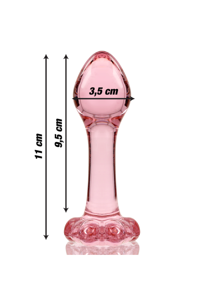 NEBULA SERIES BY IBIZA - MODELLO 2 PLUG ANALE VETRO BOROSILICATO ROSA 11 CM -O- 3.5 CM