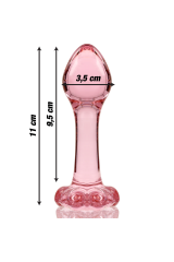 NEBULA SERIES BY IBIZA - MODELLO 2 PLUG ANALE VETRO BOROSILICATO ROSA 11 CM -O- 3.5 CM