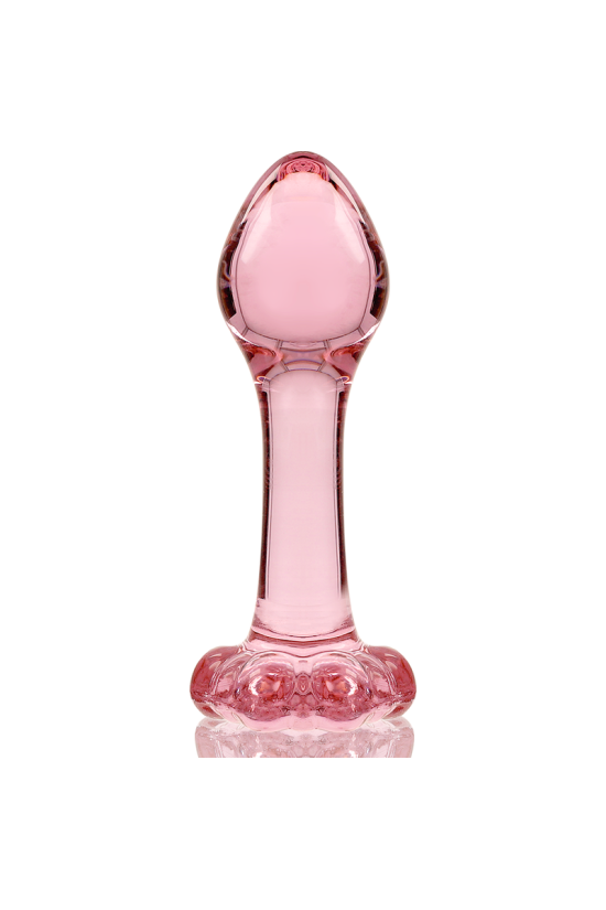NEBULA SERIES BY IBIZA - MODELLO 2 PLUG ANALE VETRO BOROSILICATO ROSA 11 CM -O- 3.5 CM