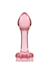 NEBULA SERIES BY IBIZA - MODELLO 2 PLUG ANALE VETRO BOROSILICATO ROSA 11 CM -O- 3.5 CM