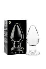 NEBULA SERIES BY IBIZA - MODELLO 3 PLUG ANALE VETRO BOROSILICATO TRASPARENTE 11 CM -O- 5 CM