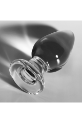 NEBULA SERIES BY IBIZA - MODELLO 3 PLUG ANALE VETRO BOROSILICATO TRASPARENTE 11 CM -O- 5 CM