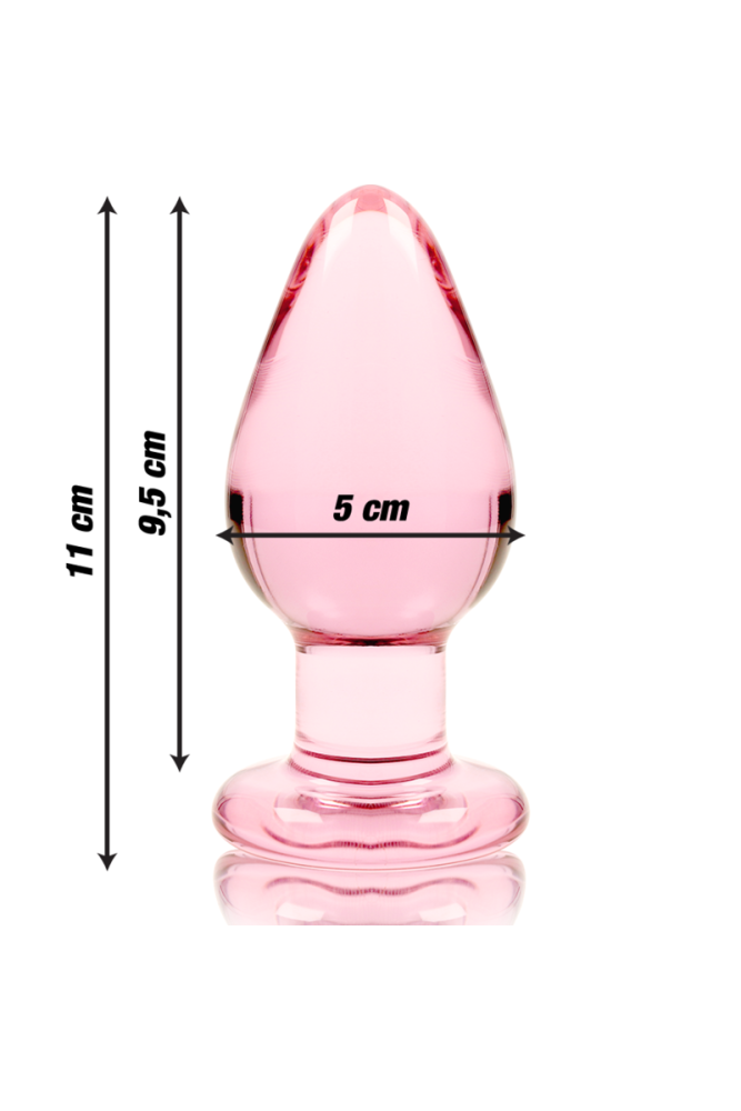 NEBULA SERIES BY IBIZA - MODELLO 3 PLUG ANALE VETRO BOROSILICATO ROSA 11 CM -O- 5 CM