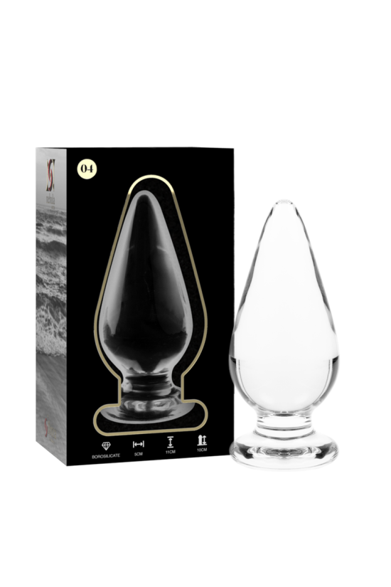 NEBULA SERIES BY IBIZA - MODELLO 4 PLUG ANALE VETRO BOROSILICATO TRASPARENTE 11 CM -O- 5 CM