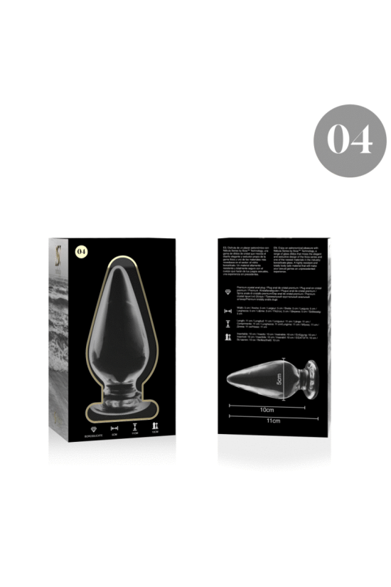 NEBULA SERIES BY IBIZA - MODELLO 4 PLUG ANALE VETRO BOROSILICATO TRASPARENTE 11 CM -O- 5 CM