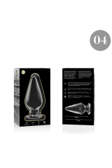 NEBULA SERIES BY IBIZA - MODELLO 4 PLUG ANALE VETRO BOROSILICATO TRASPARENTE 11 CM -O- 5 CM