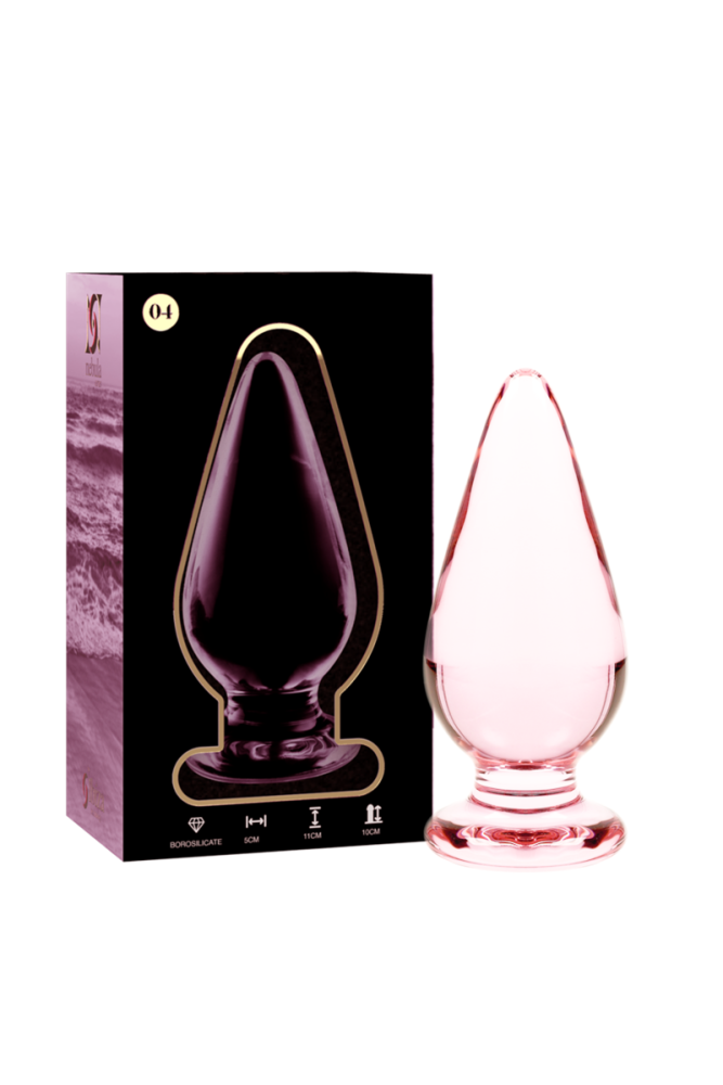 NEBULA SERIES BY IBIZA - MODELLO 4 PLUG ANALE VETRO BOROSILICATO ROSA 11 CM -O- 5 CM