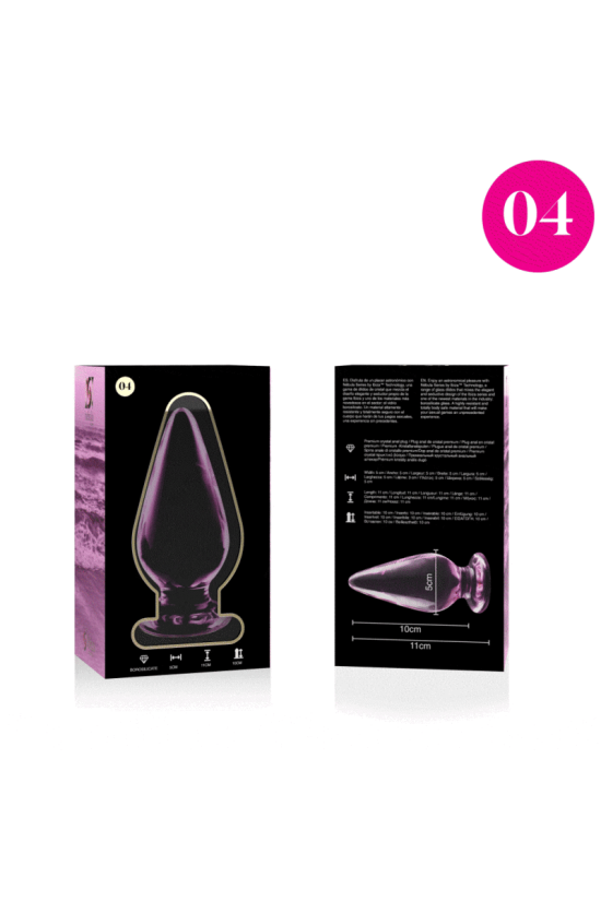 NEBULA SERIES BY IBIZA - MODELLO 4 PLUG ANALE VETRO BOROSILICATO ROSA 11 CM -O- 5 CM