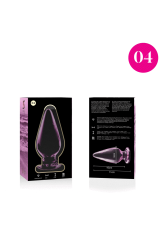 NEBULA SERIES BY IBIZA - MODELLO 4 PLUG ANALE VETRO BOROSILICATO ROSA 11 CM -O- 5 CM