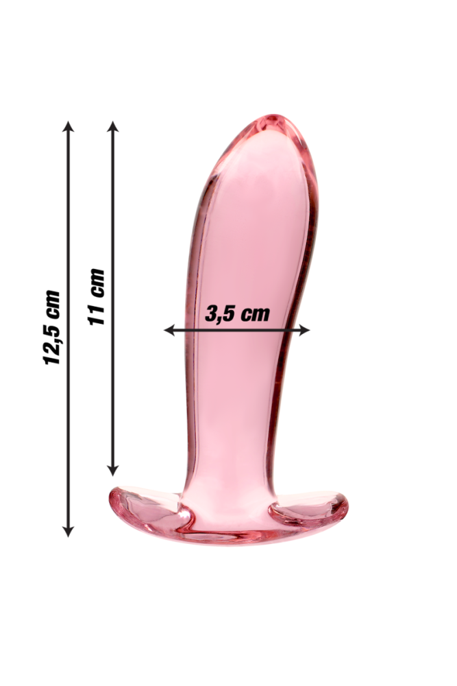 NEBULA SERIES BY IBIZA - MODELLO 5 PLUG ANALE VETRO BOROSILICATO ROSA 12.5 CM -O- 3.5 CM