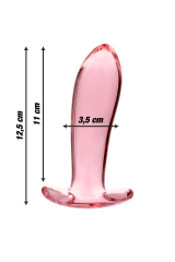 NEBULA SERIES BY IBIZA - MODELLO 5 PLUG ANALE VETRO BOROSILICATO ROSA 12.5 CM -O- 3.5 CM