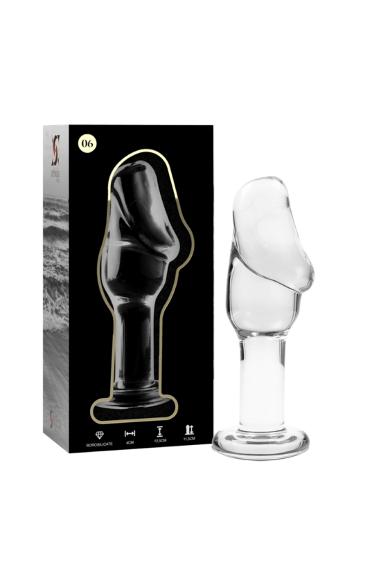 NEBULA SERIES BY IBIZA - MODELLO 6 PLUG ANALE VETRO BOROSILICATO TRASPARENTE 12.5 CM -O- 4 CM