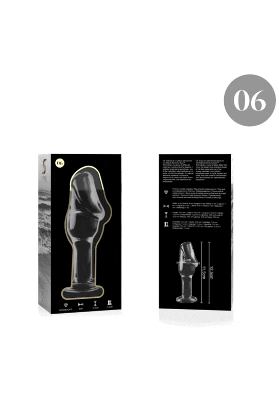 NEBULA SERIES BY IBIZA - MODELLO 6 PLUG ANALE VETRO BOROSILICATO TRASPARENTE 12.5 CM -O- 4 CM