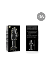 NEBULA SERIES BY IBIZA - MODELLO 6 PLUG ANALE VETRO BOROSILICATO TRASPARENTE 12.5 CM -O- 4 CM