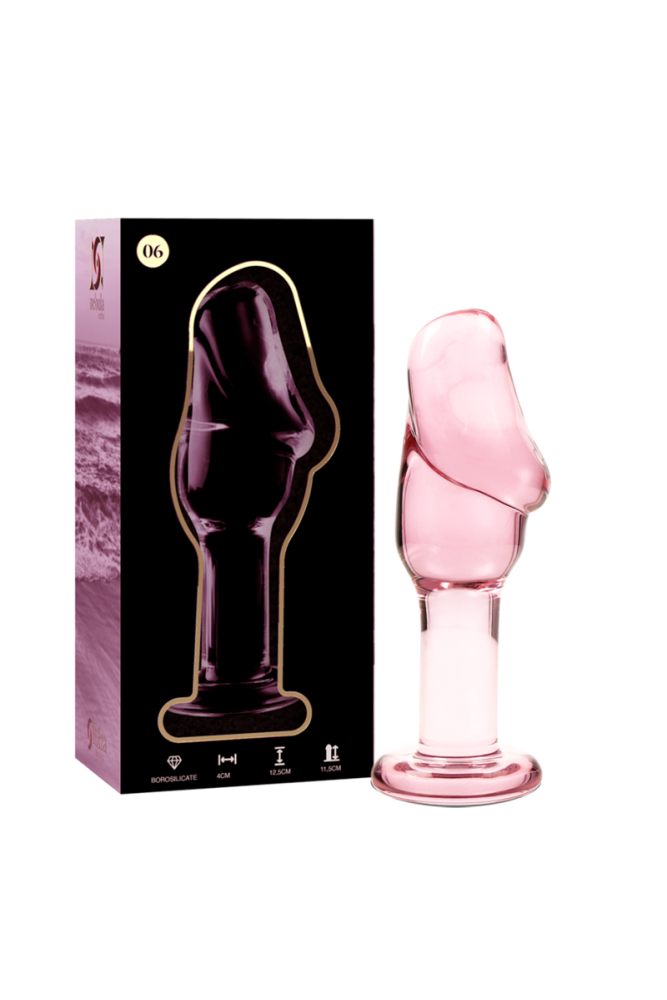 NEBULA SERIES BY IBIZA - MODELLO 6 PLUG ANALE VETRO BOROSILICATO ROSA 12.5 CM -O- 4 CM