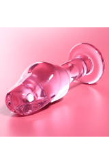 NEBULA SERIES BY IBIZA - MODELLO 6 PLUG ANALE VETRO BOROSILICATO ROSA 12.5 CM -O- 4 CM