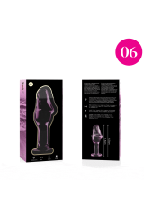 NEBULA SERIES BY IBIZA - MODELLO 6 PLUG ANALE VETRO BOROSILICATO ROSA 12.5 CM -O- 4 CM