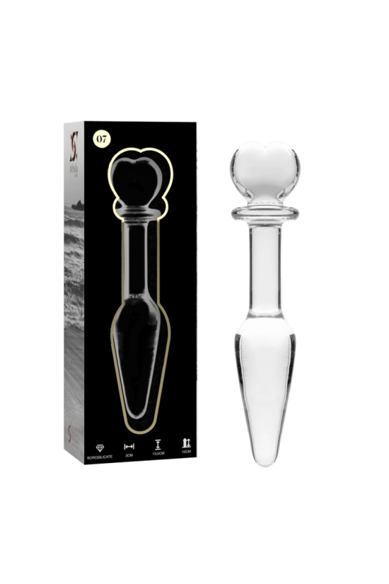 NEBULA SERIES BY IBIZA - MODELLO 7 PLUG ANALE VETRO BOROSILICATO TRASPARENTE 13.5 CM -O- 3 CM